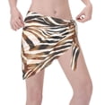 thumbnail image 3 of KLL Watercolor Zebra Print Women's Sarong Coverups Short Bathing Suit Wrap Skirt Beach Wrap Swimsuit Cover Ups, 3 of 6
