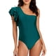thumbnail image 1 of Traje de baño de mujer Color sólido cómodo Traje de baño de una pieza de un hombro Peplum Conservador ajustado OAVQHLG3B Store lin121212, 1 of 3