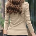 thumbnail image 6 of Fouhkni Velour T Shirts for Women Long Sleeve High Neck Slim Fitted Warm Casual Basic Pullover Tops, 6 of 8