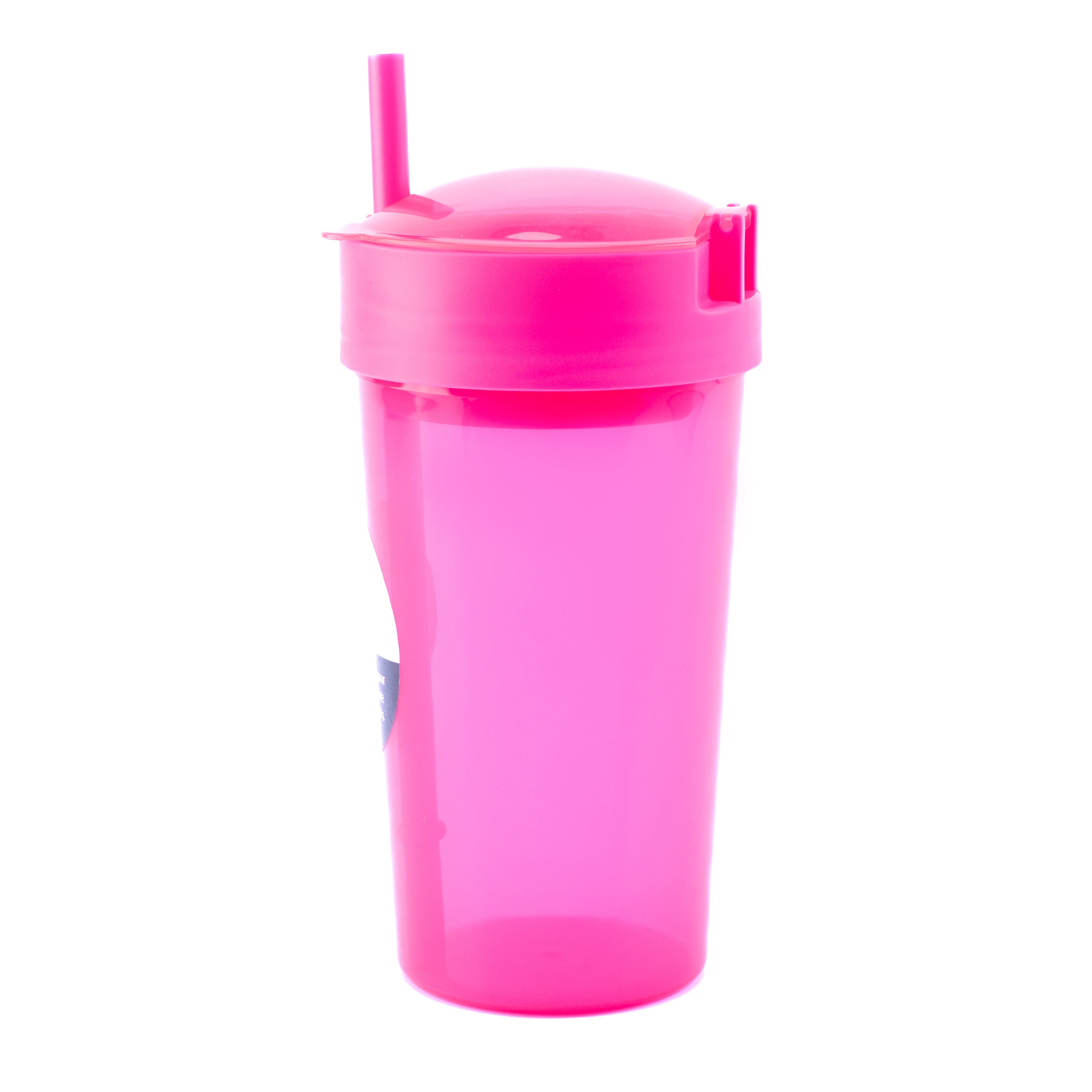 YourZone Hydration 14 oz Pink Polypropylene Snack Tumbler with Straw
