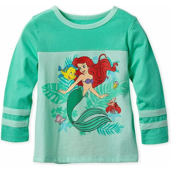 Disney Store Princess Little Mermaid Ariel Long Sleeve T Shirt Girl Size 5/6