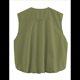 thumbnail image 4 of Chaleco Informal con Cremallera para Mujer, Estilo Cargo, Extragrande, con Dobladillo Fruncido, Sin Mangas, Chaquetas y Tops. Verde M, 4 of 7