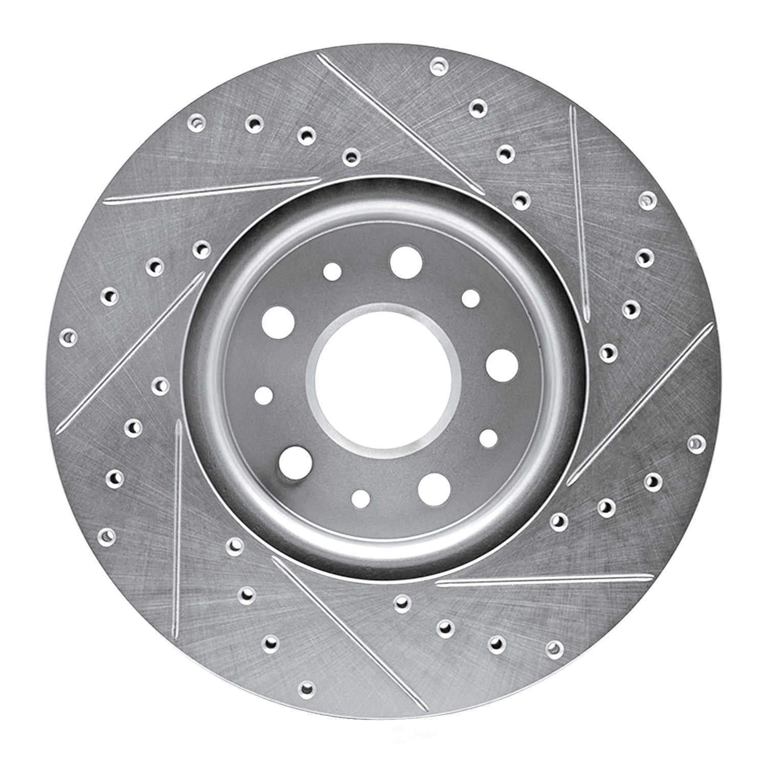 Dynamic Friction Company 631-47055L DFC Brake Rotor - Drilled And Slotted - Silver