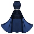 thumbnail image 4 of JAJAHO Sequin Girls Dress Sleeveless Sparkly Slim Fit High-Low Midi Ball Gown Formal Party Prom Wear Girl Dresses 12-16Y, 4 of 4