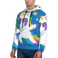 thumbnail image 3 of Xecao Cool Unicorn Star Golden Pattern Men's Adult Pullover Hoodie,Hooded Sweatshirt-Large, 3 of 7