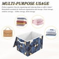 thumbnail image 6 of Yayeee Collapsible Storage Bin with Lid Fabric Closet Decorative Basket with Handles, Blue Geometric Pattern, 6 of 7