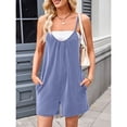 thumbnail image 6 of GZWYHT Rompers for Women Overalls for Women Women's Summer Hot Overalls Versatile Pocket Straight Jumpsuit Women Straight Jumpsuit Women Lounge Sets for Women Casual Jumpsuits for Women Blue L, 6 of 9