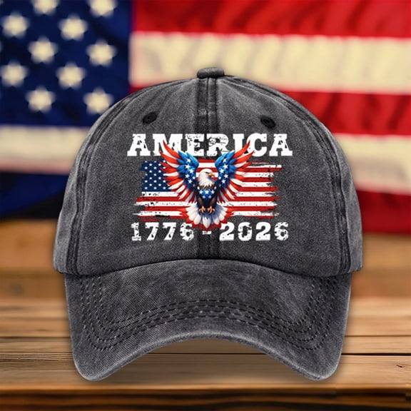 Yotami American Flag Hat for Men Women with Adjustable Band Distressed Baseball Cap, Black
