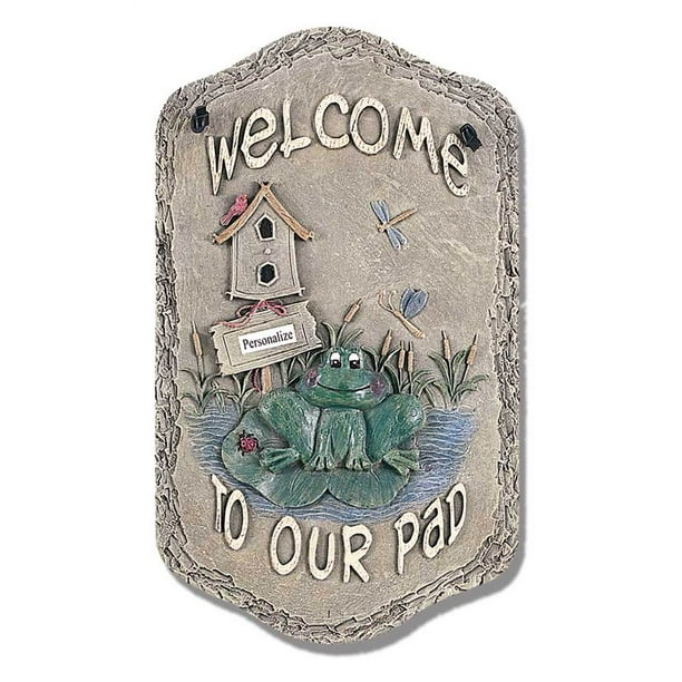 Sign, "Frog" Porch Decor Slate Plaque