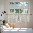 thumbnail image 3 of Yellow Paisley Tier Curtains 36 Inch Length, Ethnic Vintage Floral Botanical Abstract Cafe Short Curtains for Bathroom Over Sink, Small Kitchen Curtain Light Filtering Drapes 2 Panels 27.5"Wx36"L, 3 of 8