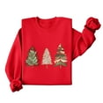 thumbnail image 5 of Cavosen Christmas Womens Hoodies Pullover Crew Neck Long Sleeve Ugly Pullover Christmas Tree Solid Stretch Loose Blouses Party Shirt Tops, 5 of 5