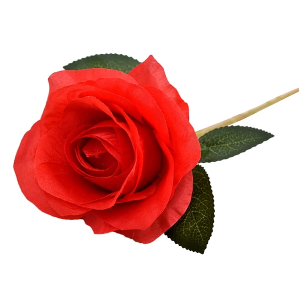 Flor de rosa artificial realista, rama de flor de seda falsa para el hogar, la oficina, la boda, la mesa de centro, jarrón DIY, decoración de flores artificiales