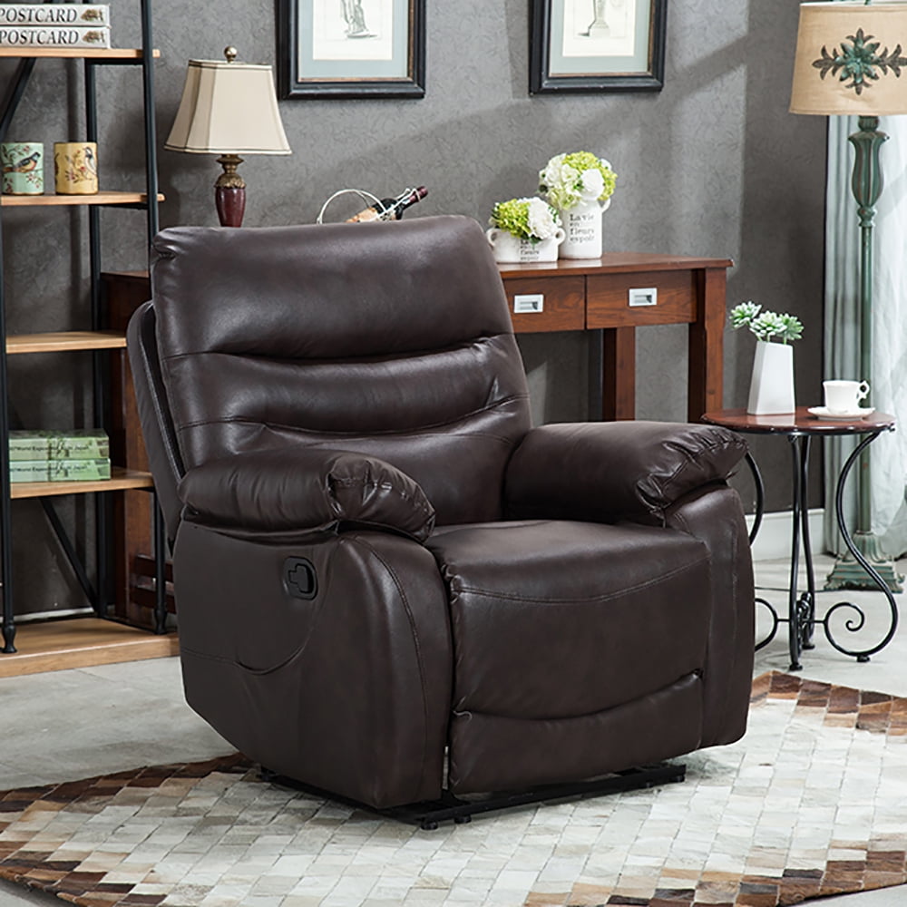 mainstays faux leather home theater recliner