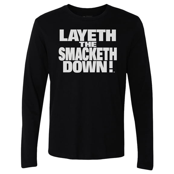 Men's 500 Level Black The Rock Layeth The Smacketh Down Long Sleeve T-Shirt