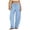 Light Blue, variant on Domzest Striped Pants for Women Drawstring Elastic High Waist Wide Leg Linen Blend Trousers Casual Comfy Palazzo Pants with Pockets Black XL