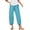 Blue, variant on Women Linen Palazzo Pants Summer High Waist Palazzo Pants Summer Beach Vacation Casual Trousers, Sky Blue, Size L