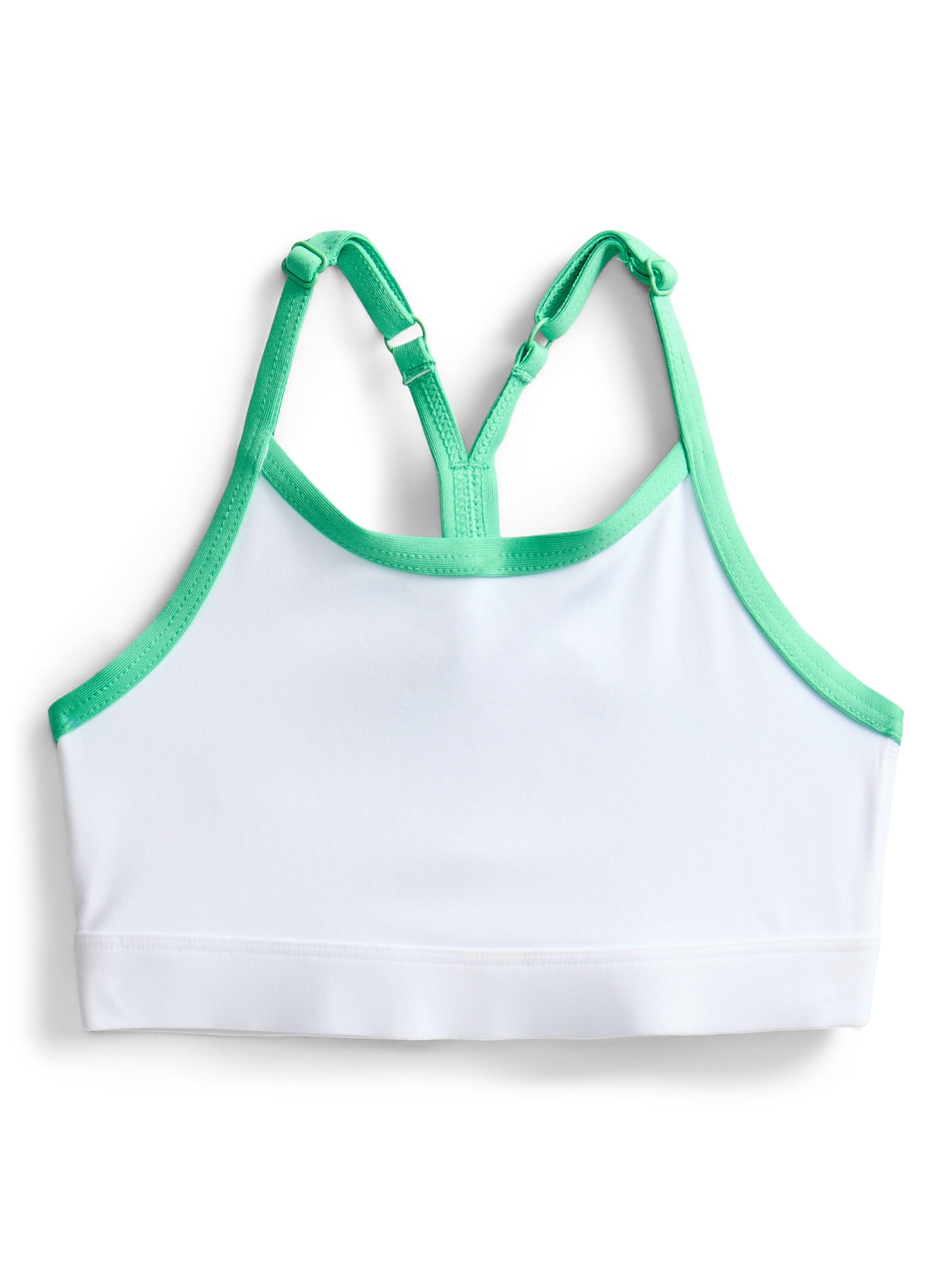 Athletic Works Girls Adjustable Strappy Back Sports Bra, 2 Pack, Sizes XS-XXL