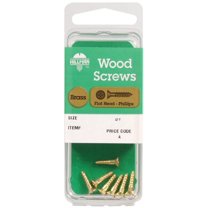 Hillman Wood Screws No. 8 X 3/4 " Phillips Brass Flat Head Pack of 10