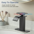 thumbnail image 6 of TVOFEK Black Waterfall Bathroom Faucet 1 or 3 Hole, Single Handle Bathroom Sink Faucet with Deck and Pop-up Drain for Lavatory Washbasin, 6 of 11