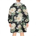 thumbnail image 2 of Wearable Oversized Blanket,Pioneer Flower Floral Print Pattern Wearable Blanket Hoodie for Adults,Cozy Hooded Blankets with Super Pockets,Super Warm Fuzzy Pullover for Women & Men, 2 of 6