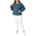 thumbnail image 2 of Agnes Orinda Women's Plus Size Denim Jacket Button Down Anorak Utility Casual Cargo Jackets with Pockets 2025 Outfits 4X Blue, 2 of 6