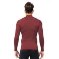 thumbnail image 3 of Camisa de compresión Queerier para hombre, cuello alto, manga larga, color rojo, 3 of 9