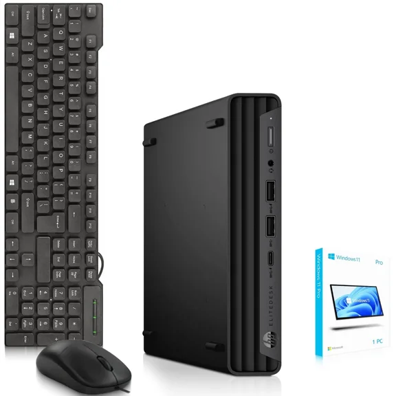 Restored HP 800 G6 Mini PC - Intel Core i5-10500T 10th Gen - 16GB DDR4 Ram - 128GB SSD - Keyboard & Mouse - WiFi - Tiny Desktop Computer - Windows 11 Pro
