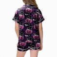 thumbnail image 4 of Futezty Halloween Pajamas Kids Girls Halloween Themed Nightwear Short Sleeve Top and Shorts Cozy Sleepwear Girls Pjs 2T-13T, 4 of 5