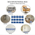 thumbnail image 2 of Cotton Buffalo Plaid Rug Checkered Doormat Rugs Indoor Outdoor Checkered Carpets Blue White, 2 of 8