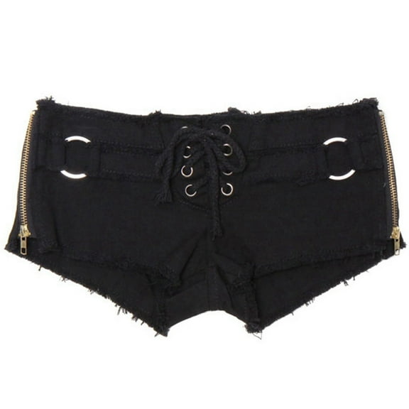 Women Casual Shorts Polyester Cotton Ultra Low Waist for Summer and Outdoor