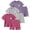Pink Grey Purple(A503), variant on Fdqin Girls Summer Outfits 6 Pcs Casual Short Sleeve Knit tops and Shorts Set Black Pink Grey,4-12 Years