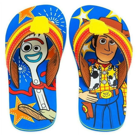 Disney Store Toy Story Woody Forky Flip Flops Sandals Shoes Boy Size 11/12