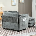 thumbnail image 6 of Xukmct Boucle Accent Chair with Ottoman, Upholstered Club Chair Leisure Chair for Living Room, Bedroom, Office, Dark Gray, 6 of 10