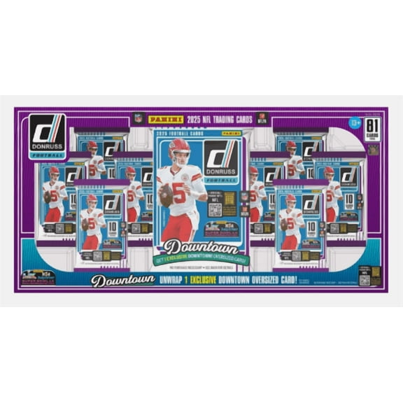 2025 NFL Panini Donruss Football Bundle! (1 Oversized Downtown Card Per Box!)