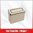 thumbnail image 3 of Car Trash Can Car Accessories Paper Dustbin Garbage Holder for Beige, 3 of 7