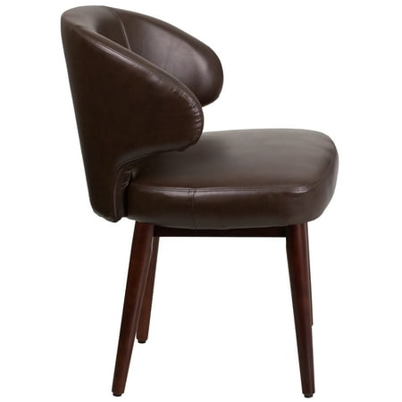 Flash Furniture - Comfort Back  Contemporary Leather/Faux Leather Side Chair - Upholstered - Brown LeatherSoft