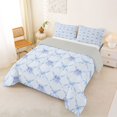 thumbnail image 2 of Manfei Light Blue Ballet Shoes Bow Print Queen Comforter Set for Girls, Cartoon Ribbon Bows Bedding Comforter Set, Grey Reversible, 3pcs, 2 of 6