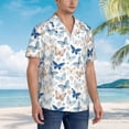 thumbnail image 3 of Fuzoiu Butterfly Print Hawaiian Shirt for Men, Summer Beach Casual Short Sleeve Button Down Shirts, Men’s Beach Summer Shirts with Pocket,X-Large, 3 of 7