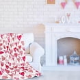 thumbnail image 4 of Valentine''s Day Fuzzy Blanket Watercolor Love Heart Throw Blanket Pink Heart Pattern Decorative Soft Cozy Flannel Blanket for Home Bed Sofa Couch Chair, 50 x 60 Inch, 4 of 6