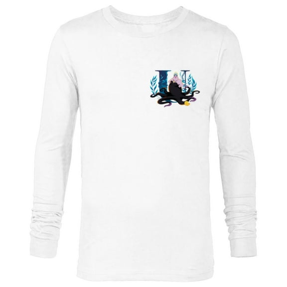 Disney Villains Alphabet Monogram Letter U for Ursula - Long Sleeve T-Shirt for Men - Customized-White