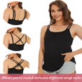 thumbnail image 4 of CHOK Camisoles à Soutien-Gorge Intégré pour Femmes, Bretelles Spaghetti Ajustables, Débardeur Sans Manches, Hauts d'Été, 4 of 6