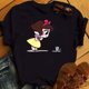 thumbnail image 1 of Camiseta con estampado con dibujo de princesa de Disney para mujer, pantalón corto informal a la moda, camisetas de manga, camisetas con estampado gráfico de dibujos animados de los años 90, 1 of 4