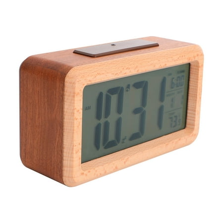 ibasenice 1Pc Wooden Digital Clock with LED Alarm and Light or for Daily Desktop Use