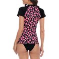 thumbnail image 6 of LRD Women's Short Sleeve Rash Guard Shirts UPF 50 Swim Shirt Pink Hibiscus XL, 6 of 6
