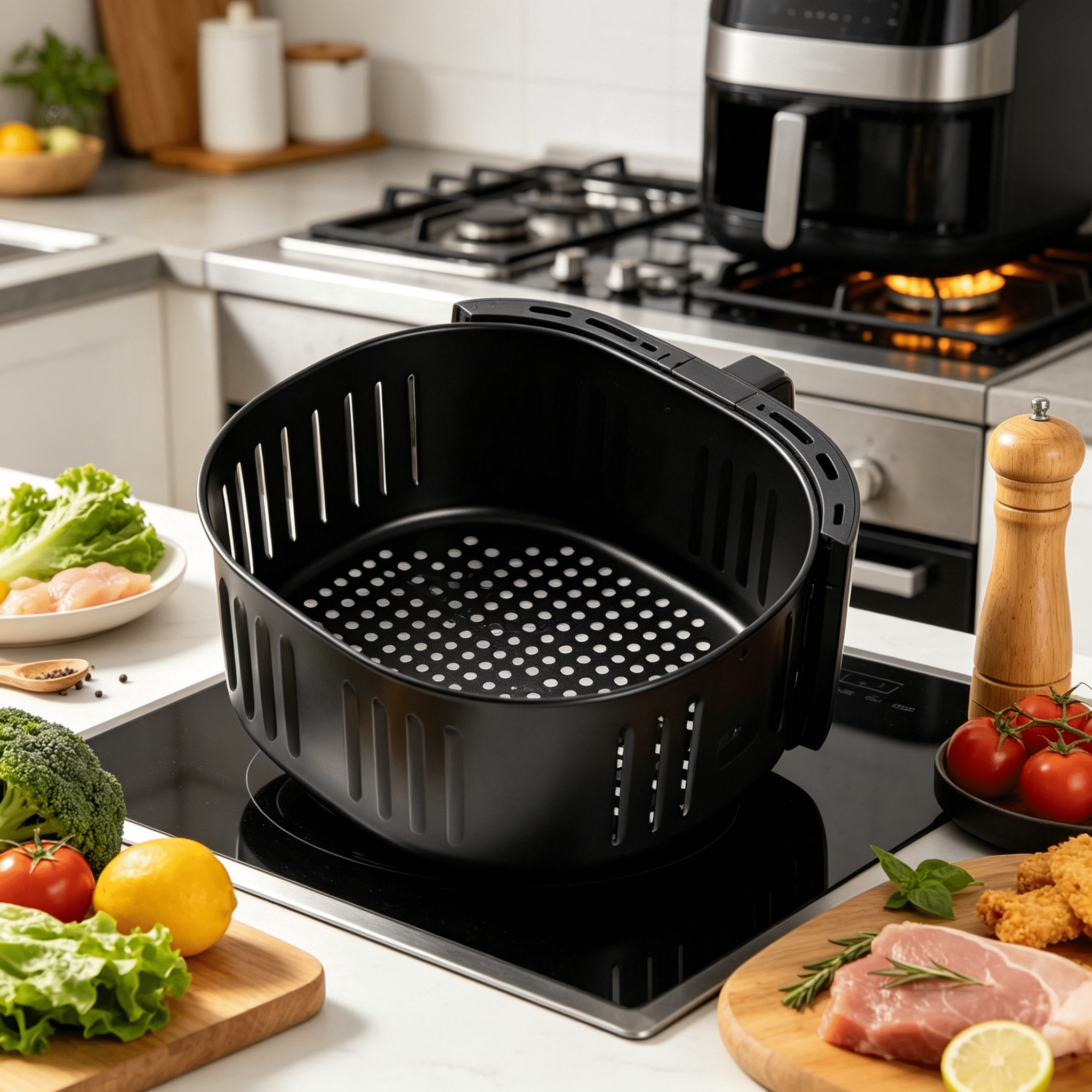 ACDANC 2026 New Air Fryer Replacement Basket for 5.5Qt Air Fryer and All Air Fryer Oven,Air Fryer Accessories for Air Fryer, Oven, Kitchen, Countertop