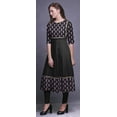thumbnail image 3 of Bimba Black4 Block Floral Indian Kurtis For Women Party Wear Anarkali Kurta Printed Long Maxi Dress Medium, 3 of 5
