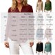 thumbnail image 4 of Neewe Women's Casual Plain Long Sleeve T Shirt Round Neck Button Decoration Basic Loose Tunic Tops, 4 of 8