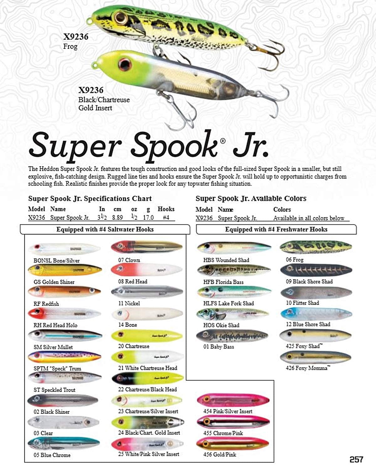 Heddon Super Spook Jr Topwater Wounded Shad 3 1/2