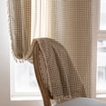 thumbnail image 3 of Buffalo Plaid Boho Tassel Curtain Panels 63 Inch,Taupe Linen Cotton Not-See-Through Sheer Drapes for Bedroom Living Room,Cottagec Farmhouse Window Treatment,Rod Pocket,52" Wx63" L(Pack of 1), 3 of 9