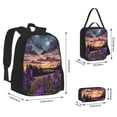 thumbnail image 2 of Balery Starry Night Purple Irises Mochila escolar 3 en 1 para niños: mochila resistente con lonchera térmica y estuche para lápices. Mochila escolar para niños y niñas., 2 of 7